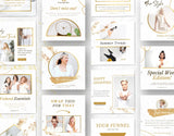 Instagram Post Templates White & Gold various posts mockup