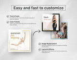 Instagram Post Templates White & Gold Easy to Edit mockup
