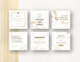 Instagram Quotes Post Templates White & Gold 6 posts mockup