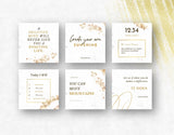 Instagram Quotes Post Templates White & Gold 6 posts mockup