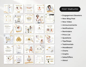 White & Gold Social Media Post Templates Mockup DigiPax