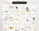 White & Gold Social Media Story Templates Mockup DigiPax