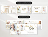 White & Gold Facebook Ad Templates and Cover Templates Mockup DigiPax