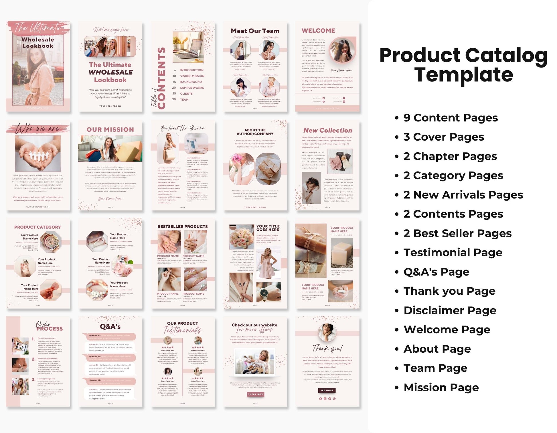 E-Commerce Social Media Templates Bundle Rose Gold DigiPax