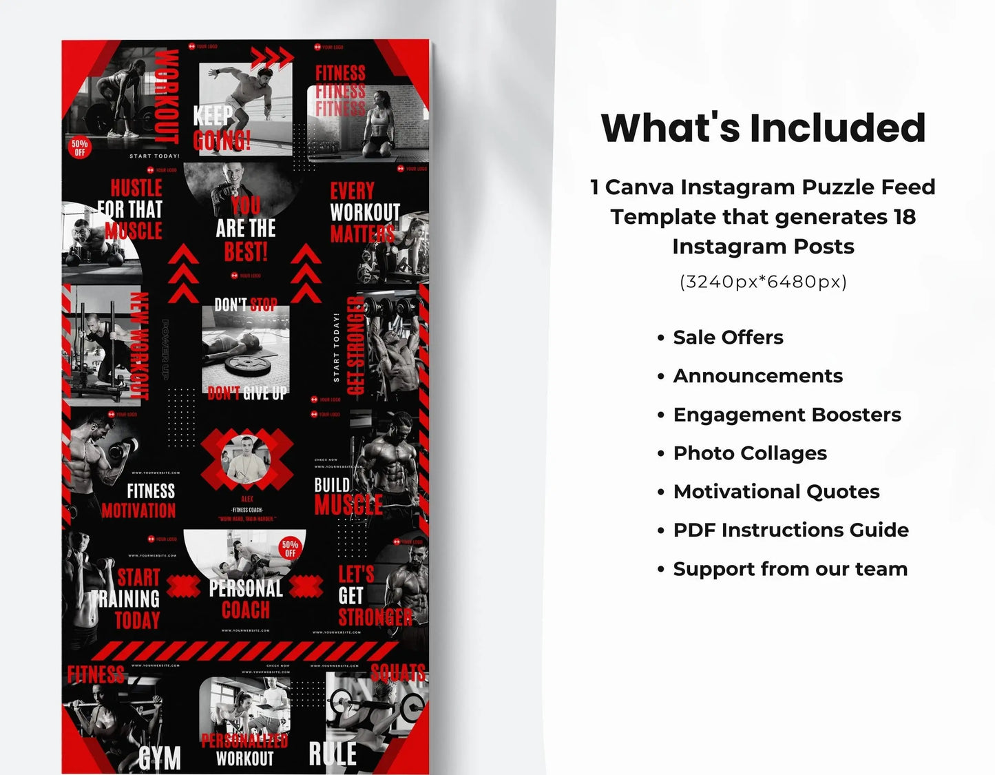 Fitness Brand Instagram Puzzle Template