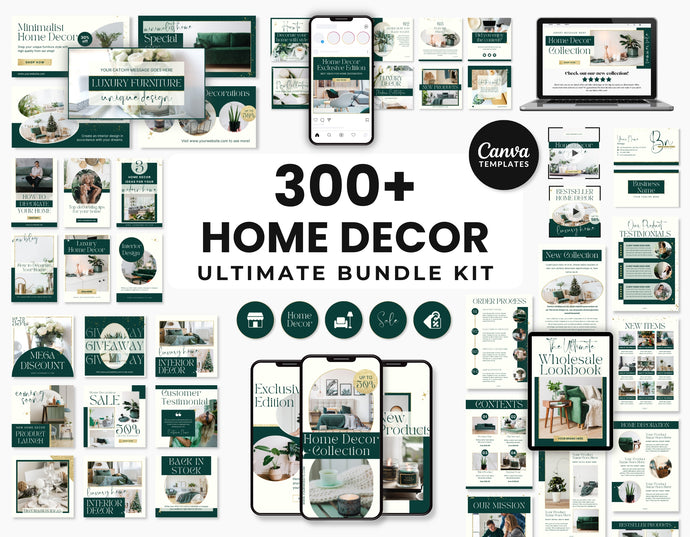 Home Decor Social Media Templates Bundle Kit DigiPax