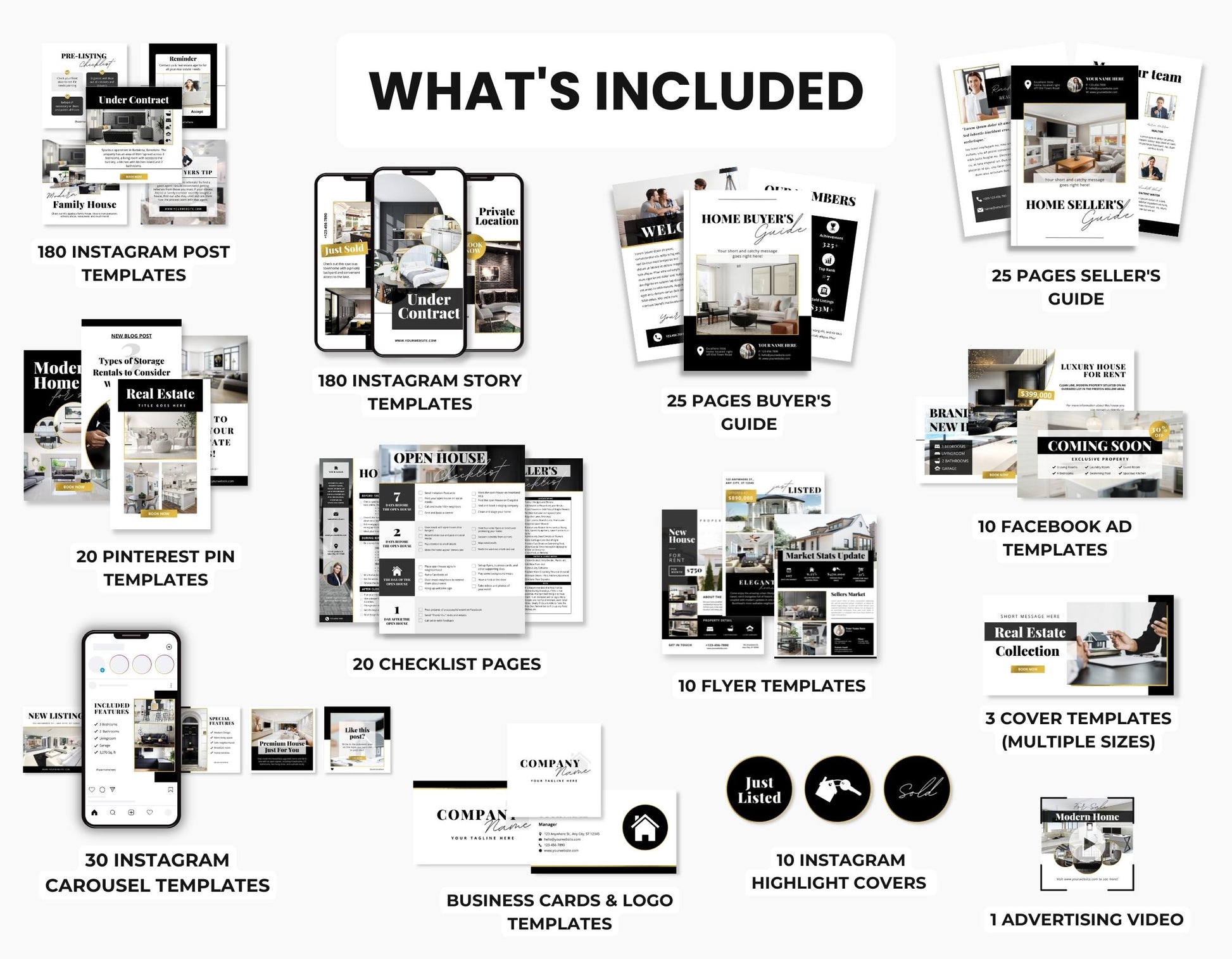 Real Estate Marketing Templates Bundle Luxury DigiPax